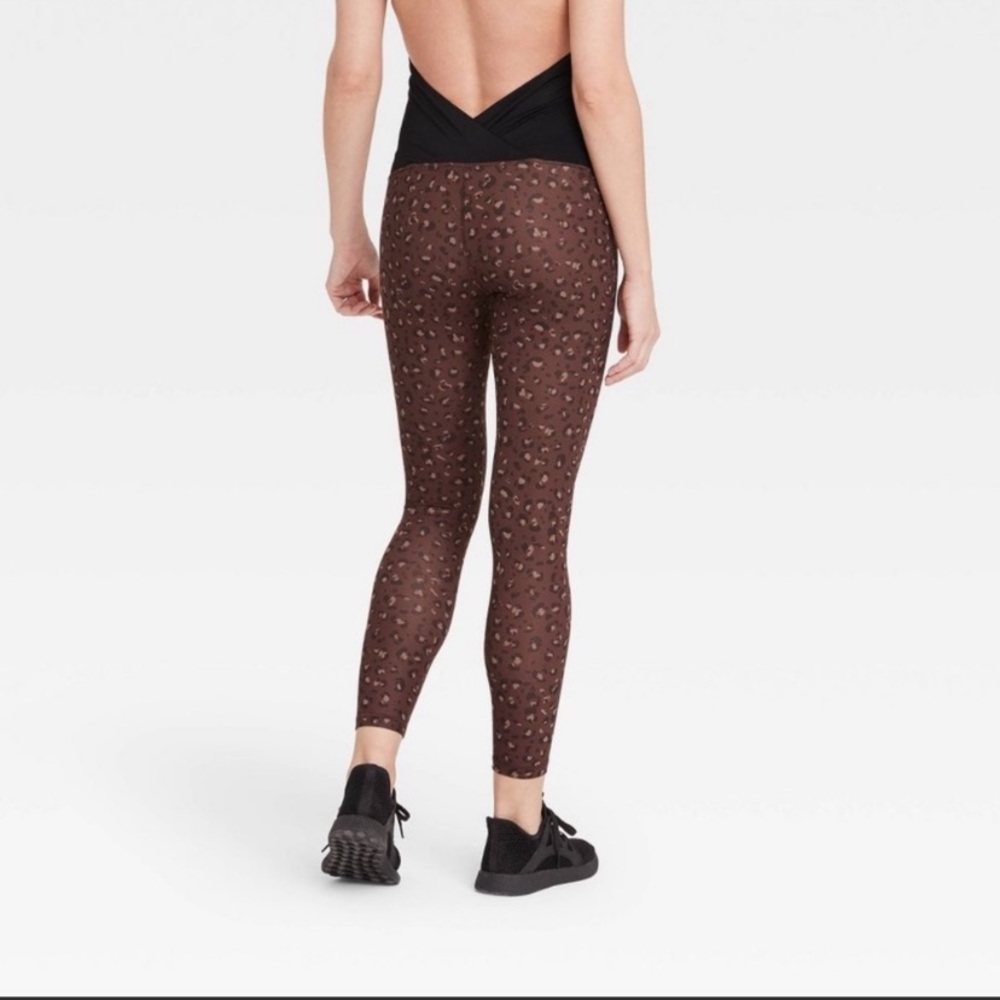 Isabel Maternity Active Maternity Leggings Brown Leopard Print